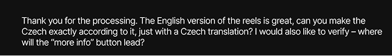 Client feedback message